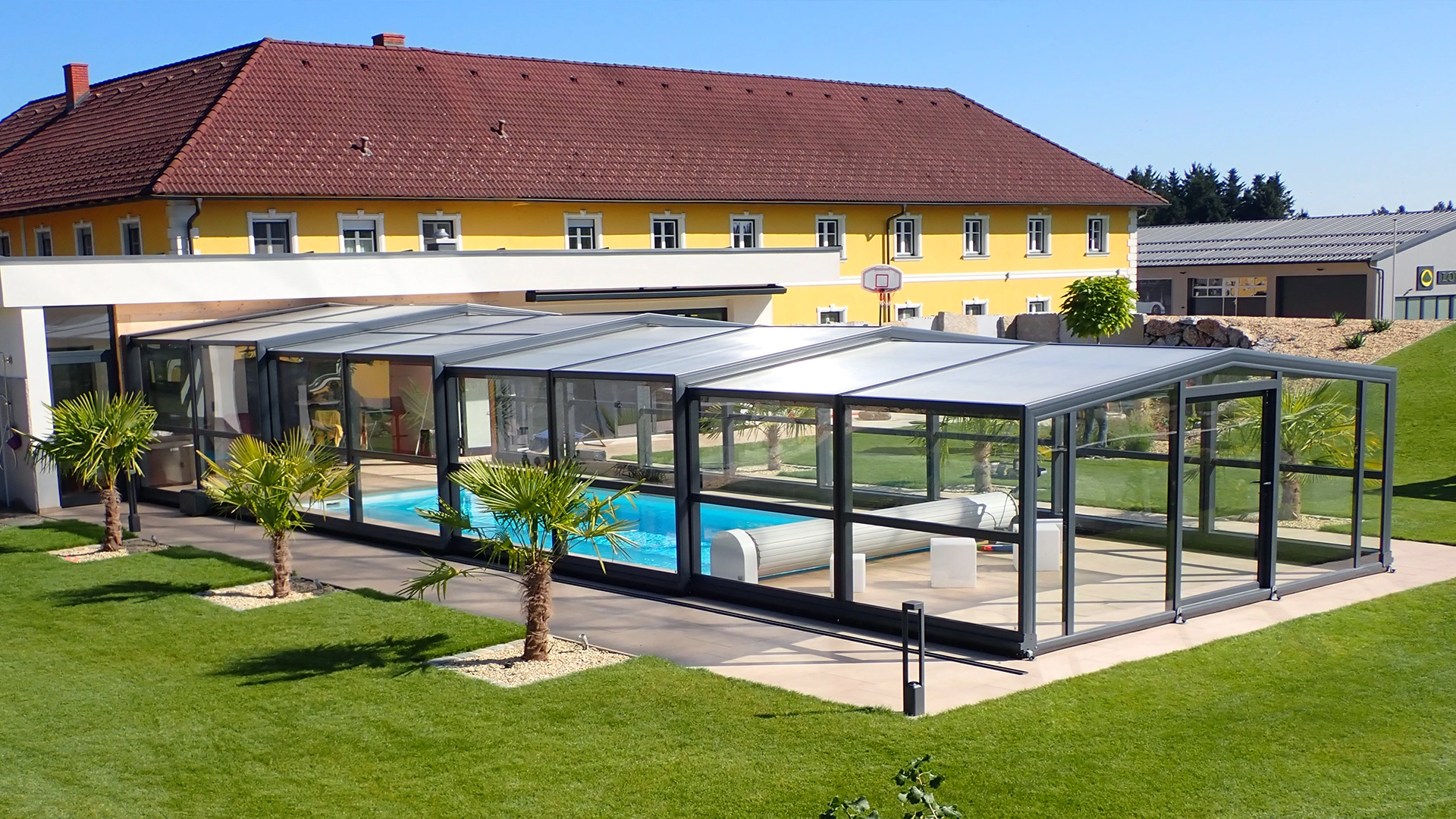 Abris piscines Conseils - Abri haut adossé collectivité